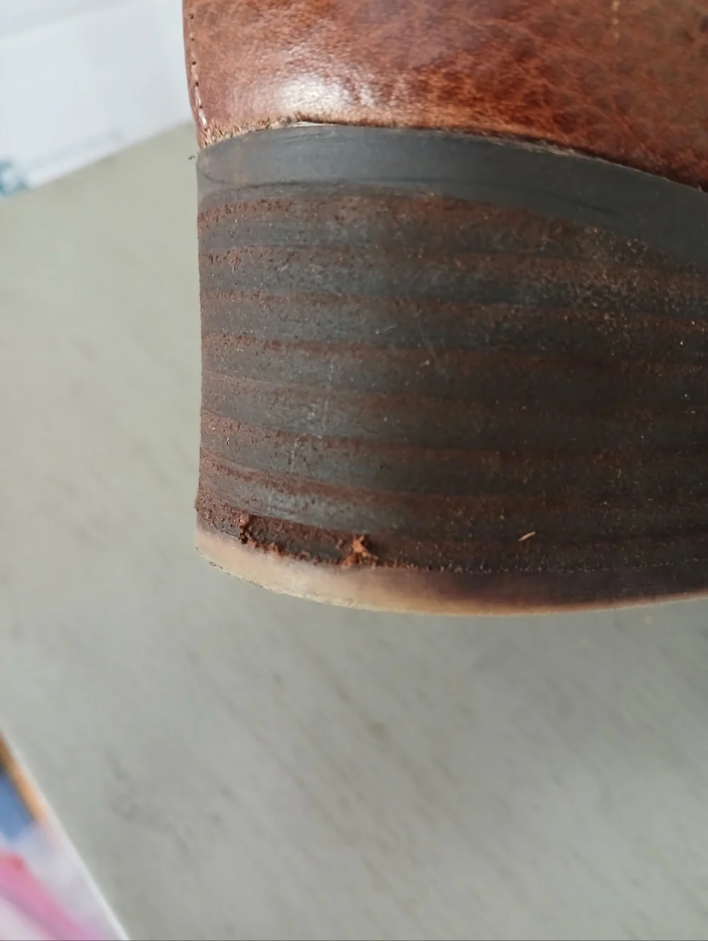 **Fair** Lucky Brand 7.5 Tall leather brown boots wide calf heeled boots - Picture 9 of 11